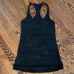 Lululemon Cool Racerback tank in size 4. Black on black